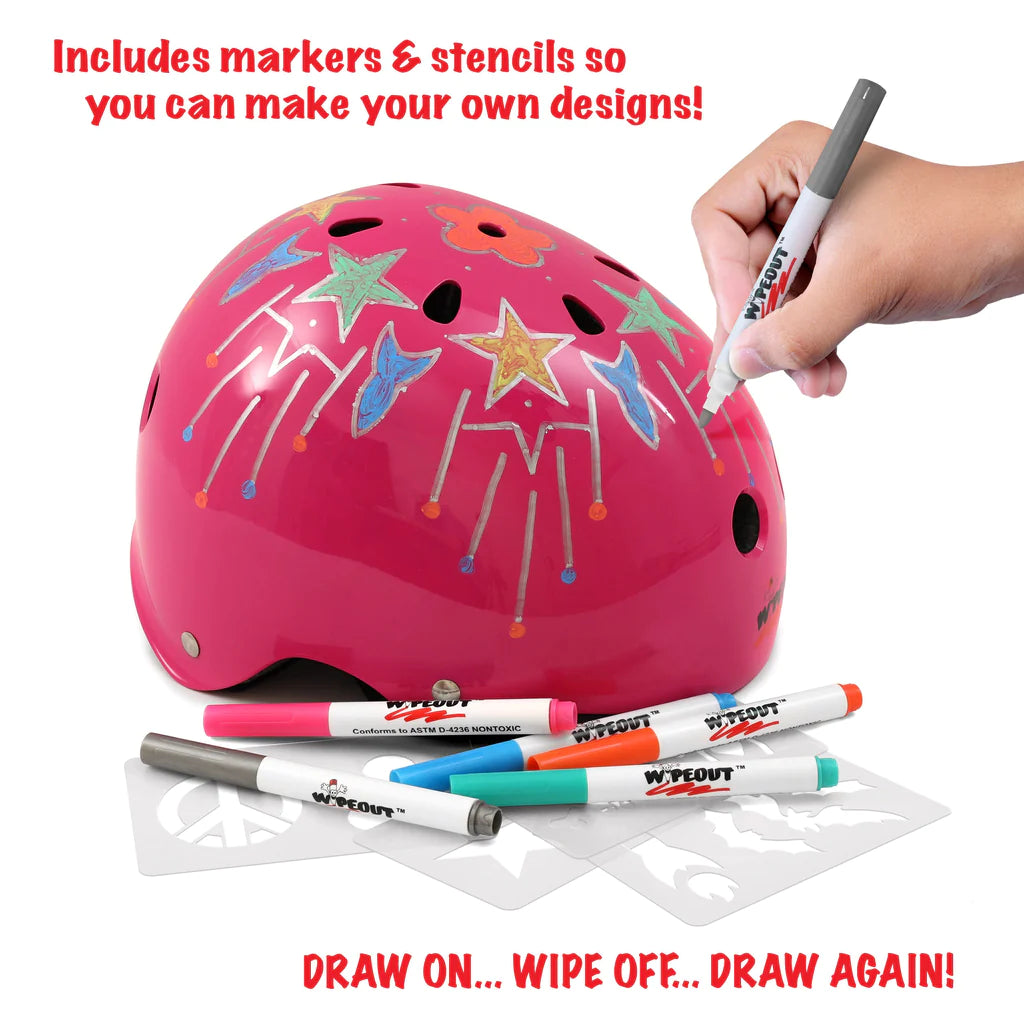 bike helmet pink toddler Wipeout Dry Erase Helmet (Pink)