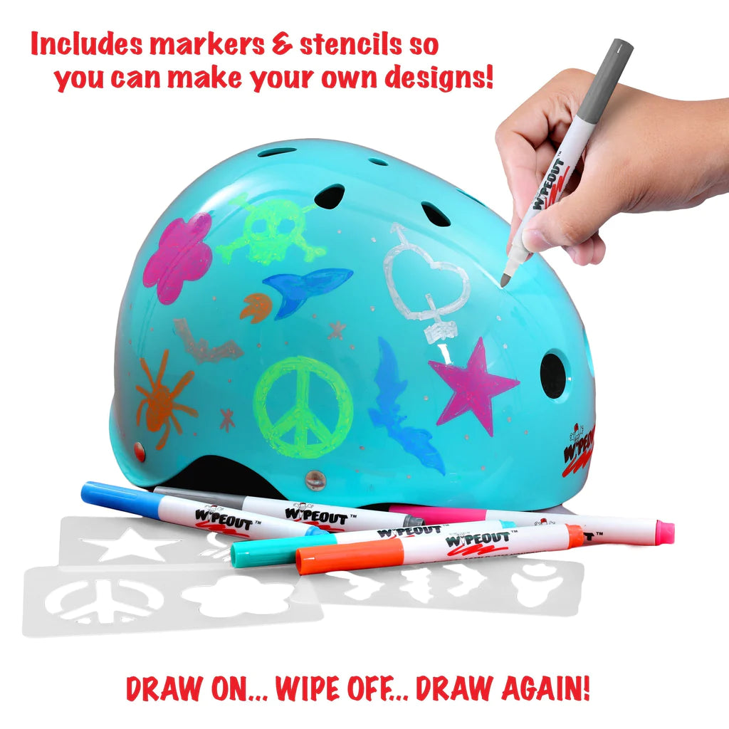 bike helmet wipe out Wipeout Dry Erase Helmet (Teal)