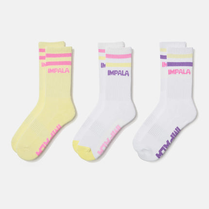 Impala Stripe Crew Socks - Petal
