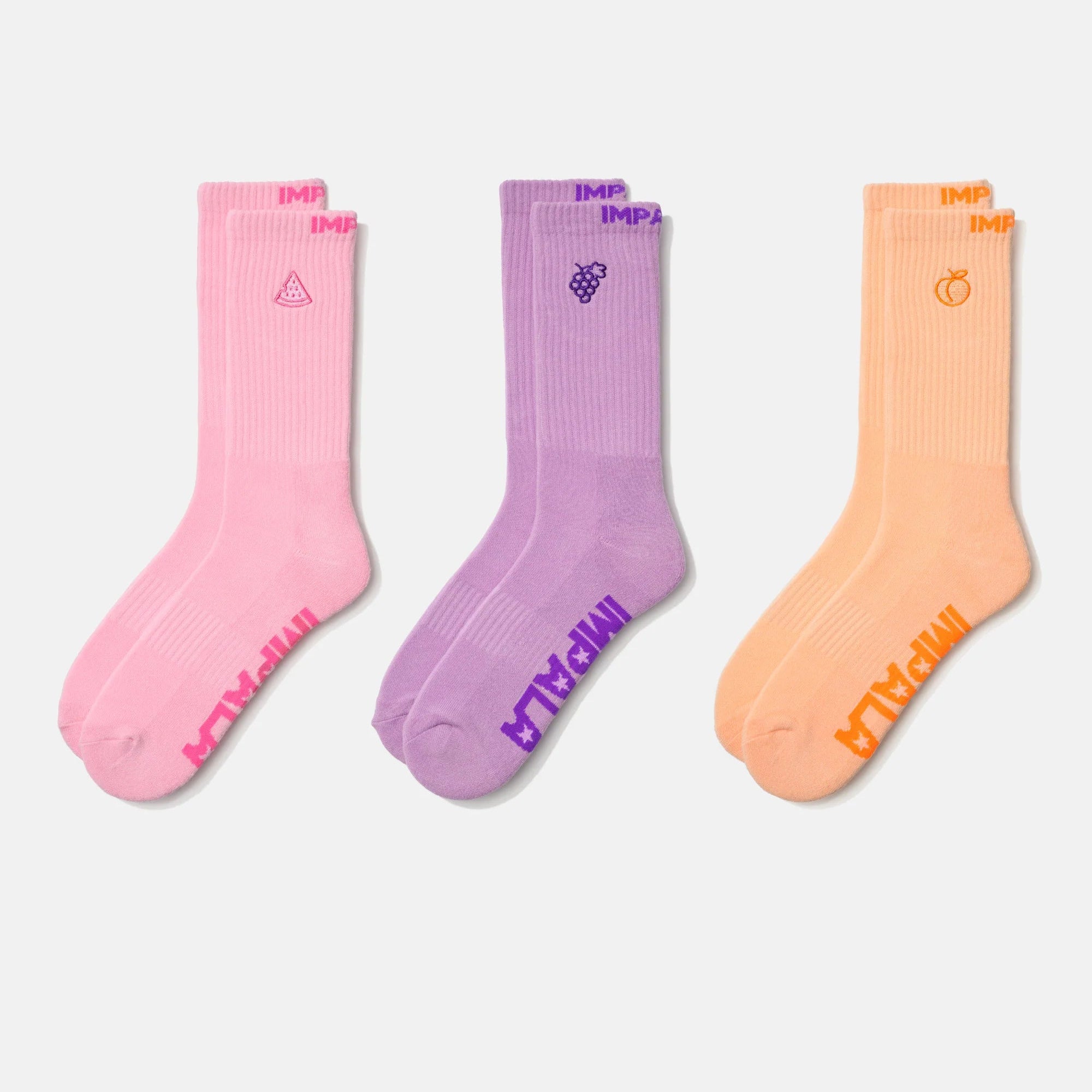 Impala Stripe Crew Socks - Fruit