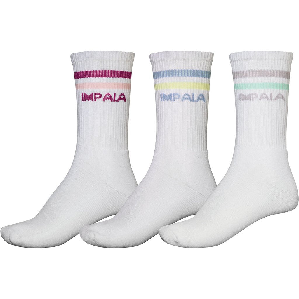 Impala Stripe Crew Socks - Pastel Fade